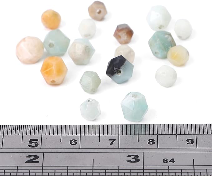Faceted Natural Amazonite Stone Round Beads 8mm 36cm/Strand for Jewelry Making
