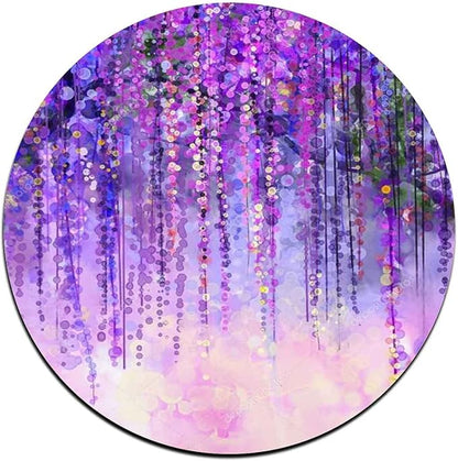 Colorful Watercolor Flowers Round Coaster Set - Made of Recycled Rubber - Set of 4