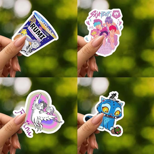 60PCS Korean Idol Stickers for Water Bottles,Cool Cartoon Demon Movie Stickers, Waterproof Vinyl Decal for Teen Girls Boys Adult Laptop Skateboard Phone Case Guitar Travel Case Bike Notebook