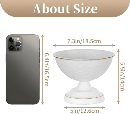 Sziqiqi White Urn Vase for Wedding Centrepiece: 5.5in Small Vases for Table Decoration Set of 2 - White Vintage Pot for Artificial Flower Arrangement - Metal Unique Honeycomb Vase for Birthday Party