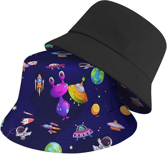 Bucket Hat for Women Men Unisex Sun Cap Packable Outdoor Fisherman Hat Headwear,Reversible Double-Side-Wear