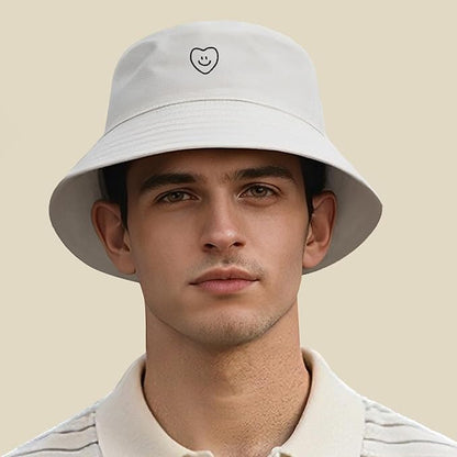 Fashion Embroidered Bucket Hat Cotton Summer Beach Sun Hat for Women Men Teen
