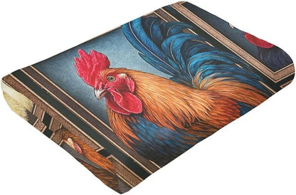 Rooster Blanket Chicken Throw Blanket Farm Animal Soft Cozy Fleece Fuzzy Stuffed Plush Flannel Gifts for Girls Women Boys Kids Adults 40''x50''