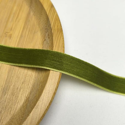 Chenkou Craft 25 Yards 5/8" Velvet Ribbon Lots Bulk (Olive, 5/8"(15mm))