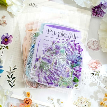 100 Pcs Autumn Flower Stickers for Scrapbooking Junk Journal Card Making CollageNotebook Diary Planner Letter Envelope Water Bottle Phone Case Craft Decoration (Autumn)