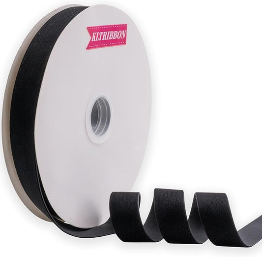 Nylon Velvet Ribbon Single Faced,1 Inch X 25Yards Spool (Black)