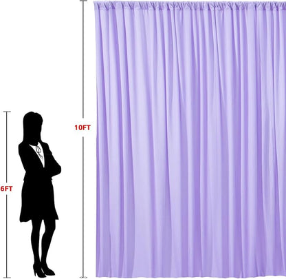 10x10ft Wrinkle Free Lavender Backdrop Curtain for Parties Soft Fabric Drapes Wedding Curtain Backdrop for Birthday Party Decorations Background for Photography 5x10ft,2 Panels