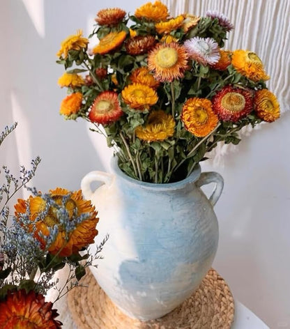 12Pcs Natural Dried Daisy Flowers Stems - Real Natural Dried Flowers Bouquet for Vase, Farmhouse Rustic Wedding Home Decor, DIY Handmade Dry Flower Arrangement, Gardening, Gift, Multi-Colored
