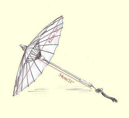 33" Handmade Oiled Parasol Bamboo Silk Umbrella Chinese Japanese Art Classical Dance Umbrella Plum Blossom for Wedding Parties Photography Costumes Cosplay Decoration and Other Events