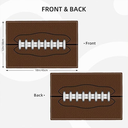 Football Placemats Set of 6 American Sports Double-Sided Table Mats for Home Party Indoor 6 PCS 12x18 Inch