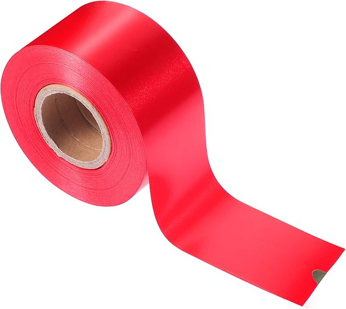 Syhood Outdoor Leaf Ribbon Floral Satin Ribbon for Crafts Aspidistra Waterproof Holiday Outdoor Decoration(2 Inch X 30 Yards,Red)
