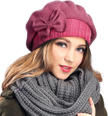 VECRY Women's 100% Wool Bucket Hat Felt Cloche Beret Dress Winter Beanie Hats