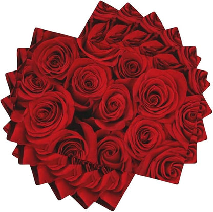 Red Rose Linen Table Placemats Set of 6 Beautiful Red Rose Placemats Home Party Kitchen Indoor Holiday Rustic Washable Heat Resistant Table Mats 12 x 18 Inch