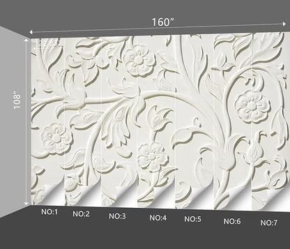 3D Relief Flower Wallpaper Bedroom Modern Flowers murals Trendy Office Decorative Living Room tv Background Large Wall Mural - 160"x108" Not Peel and Stick