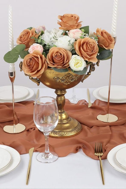 50pcs Roses Artificial Flowers Terracotta Fake Roses Flowers with Long Stems Silk Flowers for Wedding Bouquet Centerpices Decorations Party Bridal Baby Shower Home Decor
