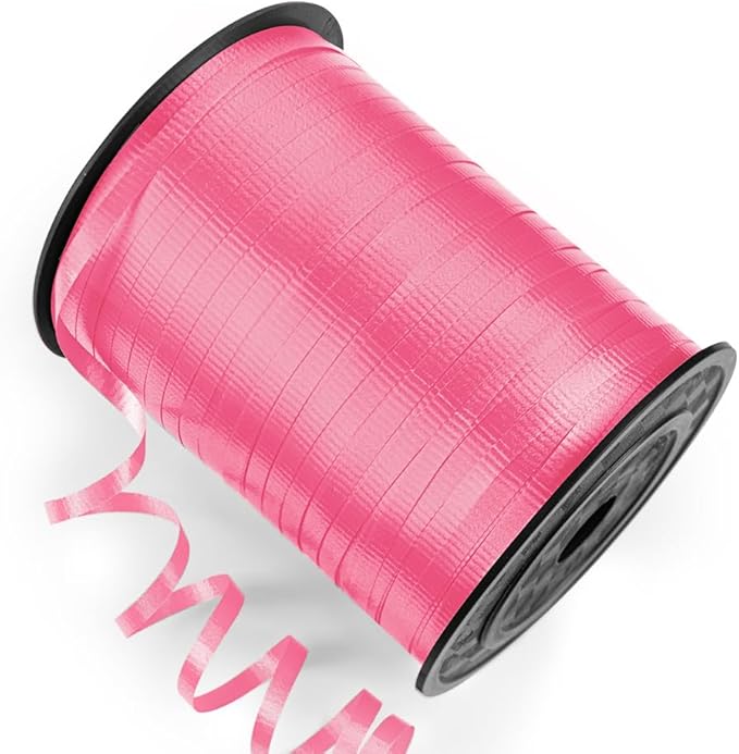 500 Yards Curling Ribbon Pink, 1/5" Wide Crimped Pink Curling Ribbons - Perfect for Gift Wrapping, Florist Flowers, Birthday Party Decorations, Balloon String for Halloween, Christmas