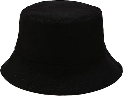 Flower Reversible Bucket Hat Cotton Summer Travel Beach Sun Hats Emboridery for Women Men