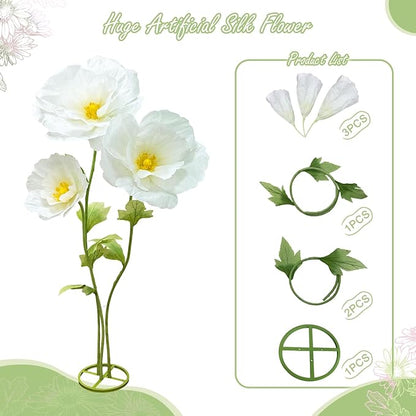 Large Artificial Paper Flowers Decoration, Giant Flower Wedding Holiday Party Anniversaries Bridal Showers Banquet Reception Ceremony Church Big Floral Decor Shop Window Display Creative Gift, White