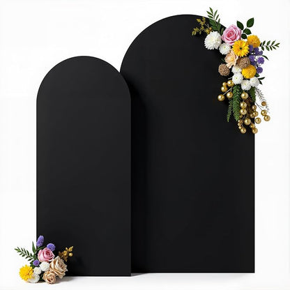 Black Arch Backdrop Cover Set of 2 Birthday Party Arch Covers 7.2 and 6ft Wedding Arch Cover Stretchy Backdrop Bridal Baby Shower Birthday Party Arches Stand Covers Spandex