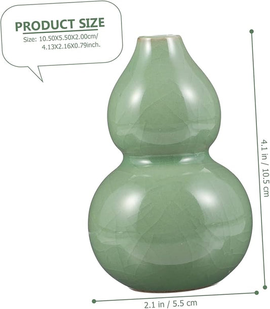 Creative Gourd Shaped Ceramic Vase Smooth Surface Desktop Flower Display Container Home Decoration Flower Arrangement Gift
