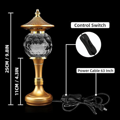 1 Pair-7 Color LED Lotus Flower Lamp - Pineapple Shape Crystal Lotus Buddhist Lamp Lights, Buddha Lamp Light with Adjustable Switch for Buddhist Occasions, Supplies Meditation (10 inch)