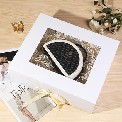 Extra Large White Gift Box White for Presents with Ribbon 19x16x6 Inches Clear Gift Box with Window Magnetic Closure Gift Boxes with Lids