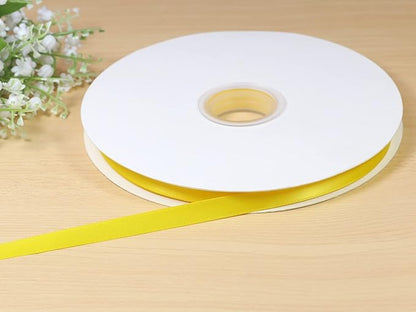 Yellow Double Faced Satin Ribbon 3/8 inch Flower Boutique Gift Wrapping Ribbon 10mm 100yards Continuous Fabric Silk Bow Ribbon for Christmas-DIY Crafts Hair Headband-Sewing-Wedding Decoration