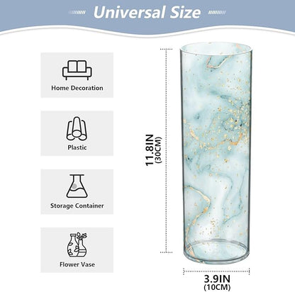 Vase Plastic Vase Elegant Cylinder Flower Vase Shatterproof Decorative Centerpiece for Home Table Office Weddings Events (11.8 x 3.9 in)