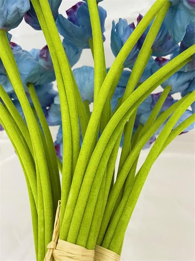 10 PCS High Quaulity Fresh Artificial Mini Real Touch PU/Latex Corn Poppies Decorative Silk Fake Artificial Poppy Flowers for Wedding Holiday Bridal Bouquet Home Party Decor (Blue)