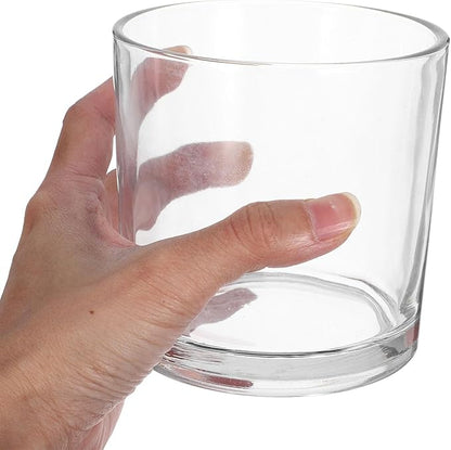 Cylinder Glass Vase for Flower Arranging and Hydroponic Plants Transparent Smooth Surface Floral Holder for Home Decor Stable Glass Candle Holder Alternative for Wedding