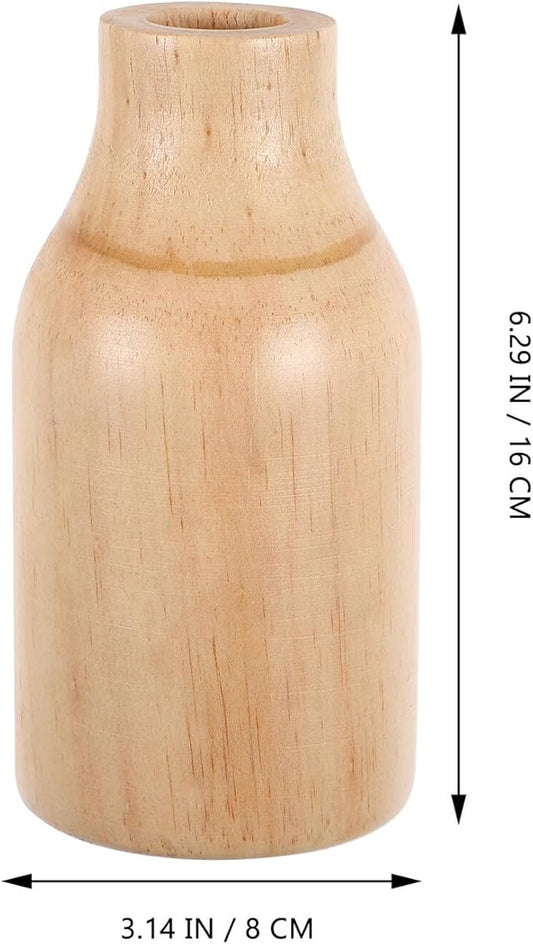 Rustic Pine Wood Vase for Dried Flowers Handmade Decorative Farmhouse Flower Container for Home and Office Natural Wooden Table Vase for Modern Floral Arrangements and DIY Bouquets