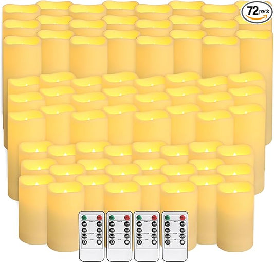 72-Pack LED Flameless Candles with Remote Control - Perfect for Home, Parties, and Special Occasions - Create a Magical Ambiance Effortlessly(Three Sizes)