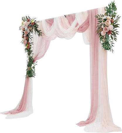 Artificial Wedding Arch Flowers Kit (Pack of 5),2pcs Artificial Hanging Flower Arch Decor,for Wedding Ceremony Arbor Reception Backdrop Rose Floral Party Outdoor Decoration Pink
