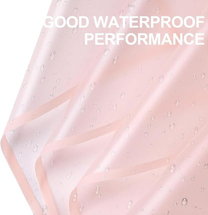 WRAPAHOLIC 20 Sheets Flower Wrapping Paper - 22.4 x 22.4 inch Pink Border Water-Resistant Floral Bouquet Wrapping Paper, Florist Supplies Packaging Paper for Wedding Birthday Gift DIY
