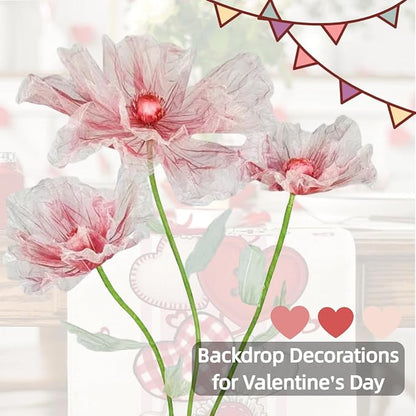 Giant Flower for Decoration, 70.87 inch Handmade Adjustable Artificial Organza Floral Decor for Wedding Birthday Baby Shower Christmas Party Backdrop Home Office Hotel Shop Window Display Props