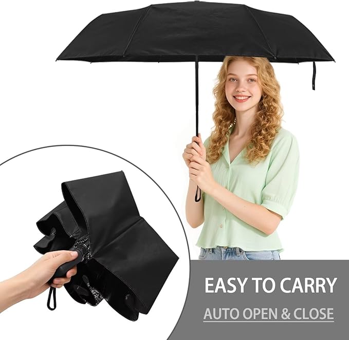 Umbrellas for Rain Lightweight Travel Umbrella 42" Canopy UV Protection Sun Umbrella Windproof Compact Umbrellas