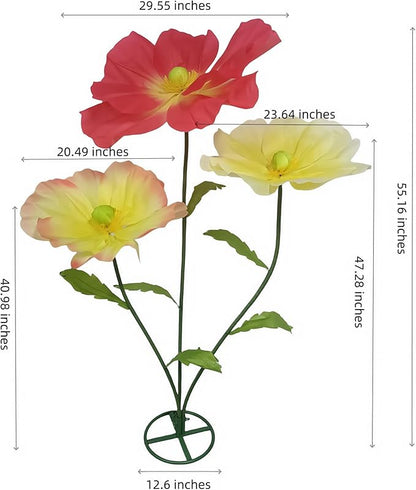 Large Artificial Flower for Decoration with Stands - 5.6 Ft Artificial Silk Giant Flower - Big Artificial Flores Gigantes for Wedding Party Banquet Backdrop Decor, Photography Props Window Display