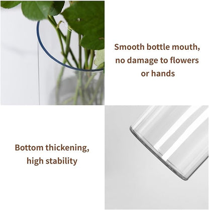 2 Pack Acrylic Cylinder Vases, Non-breakable Vase for Centerpieces, 8 inch Tall Clear Flower Vase Bulk Floating Candle Holder for Wedding Table Home Decor and Party
