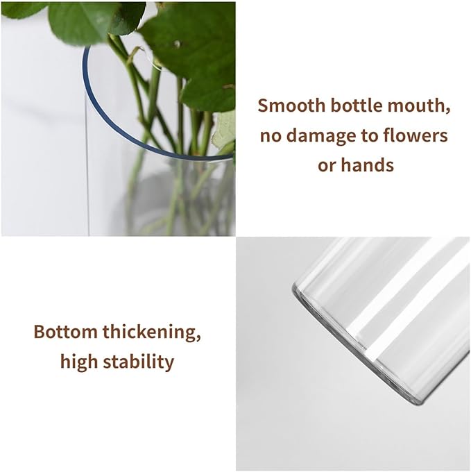 2 Pack Acrylic Cylinder Vases, Non-breakable Vase for Centerpieces, 10 inch Tall Clear Flower Vase Bulk Floating Candle Holder for Wedding Table Home Decor and Party