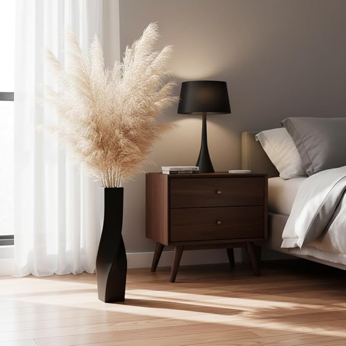 Tall Vase On Floor, 23.62" Twisted Geometric Flower Vase for Home, Living Room, Flower Centerpieces, Shelf, Table, Decor, Creative Unique Decorative Vases