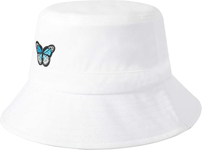 ZLYC Unisex Fashion Embroidered Bucket Hat Summer Fisherman Cap for Men Women