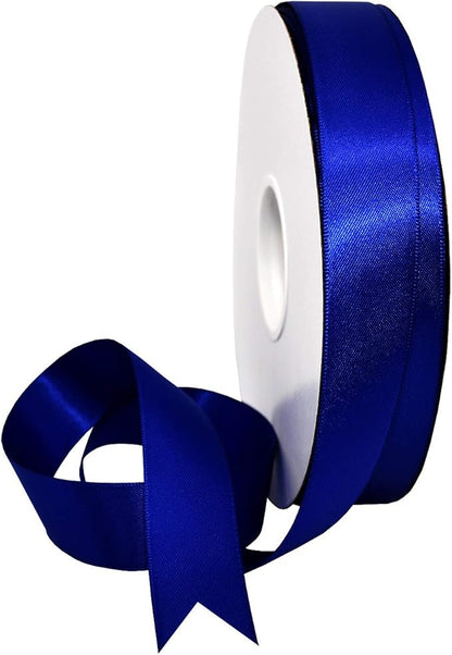Morex Ribbon Double Face Satin Ribbon 7/8" X 50 YD Cobalt Ribbon for Gift Wrapping, Birthday Gift Cards, Satin Dress for Women, Silk Ribbons for Crafts, Wedding Gifts for Couple