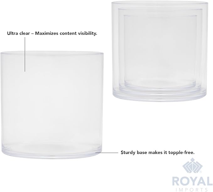 Royal Imports Flower Acrylic Vase Decorative Centerpiece for Home or Wedding by Royal Imports - Break Resistant - 4" Cylinder by 4" Tall