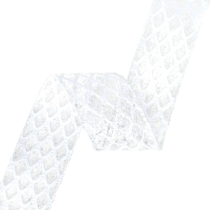 VATIN 2-1/2" White Christmas Ribbon, White Glitter Mesh Diamond Web Sequin Dots Wired Christmas Ribbon for Gift Wrapping Bow Making Wreath Supply-10 Yards