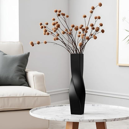 Tall Vase On Floor, 16.34" Twisted Geometric Flower Vase for Home, Living Room, Flower Centerpieces, Shelf, Table, Decor, Creative Unique Decorative Vases