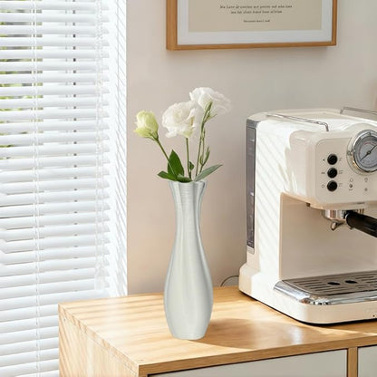 White Ceramic Decorative Vase, Nordic Modern Irregular Shape Flower Vase for Home Decor, Simple Artistic Centerpiece for Dining Table or Coffee Table