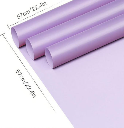 WRAPAHOLIC 20 Sheets Flower Wrapping Paper - 22.4 x 22.4 inch Light Purple Color Water-Resistant Floral Bouquet Wrapping Paper, Florist Supplies Packaging for Wedding Birthday Gift DIY