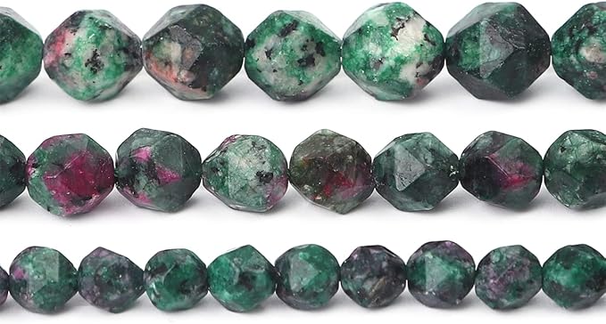 Faceted Natural Zoisite Stone Round Beads 10mm 36cm/Strand for Jewelry Making
