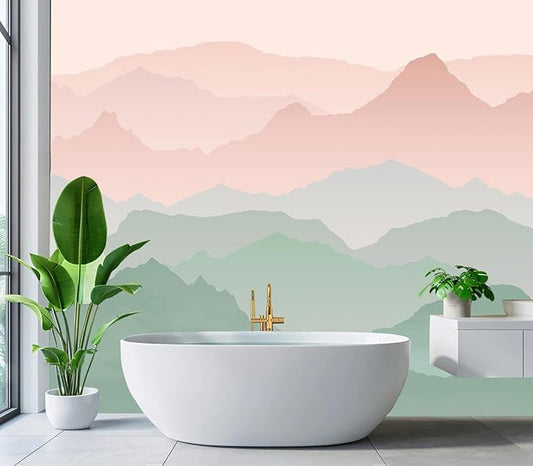 Eierme-Mountain Landscape Background Mural Wallpaper Peel and Stick 137" x 102"
