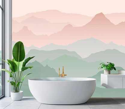Eierme-Mountain Landscape Background Mural Wallpaper Peel and Stick 90" x 67"